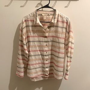 Sundance Lightweight Embroidered Stripe Button Up